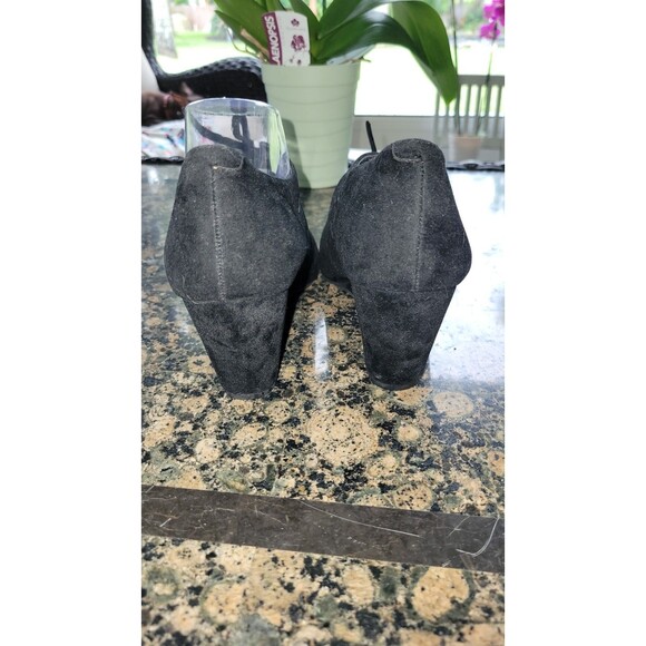Apostrophe Black Wedge Women's Shoes with Lace-up Detail with Cut-Outs Size 10M - Picture 8 of 14
